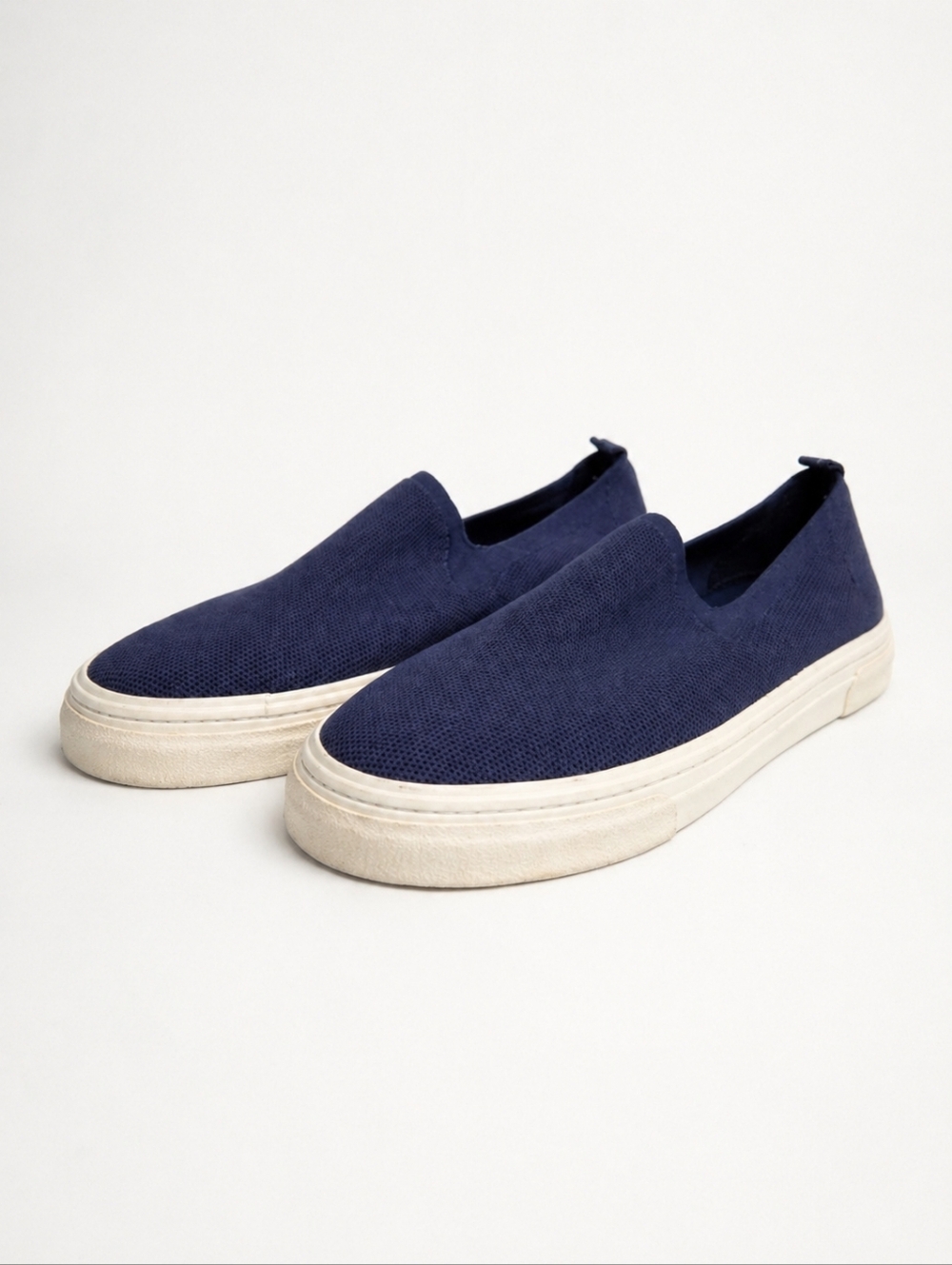 Zara Womens Slip On Fabric Mesh Trainers Navy Blue, 7.5